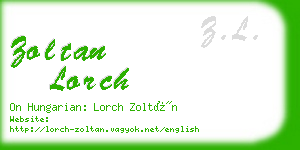 zoltan lorch business card